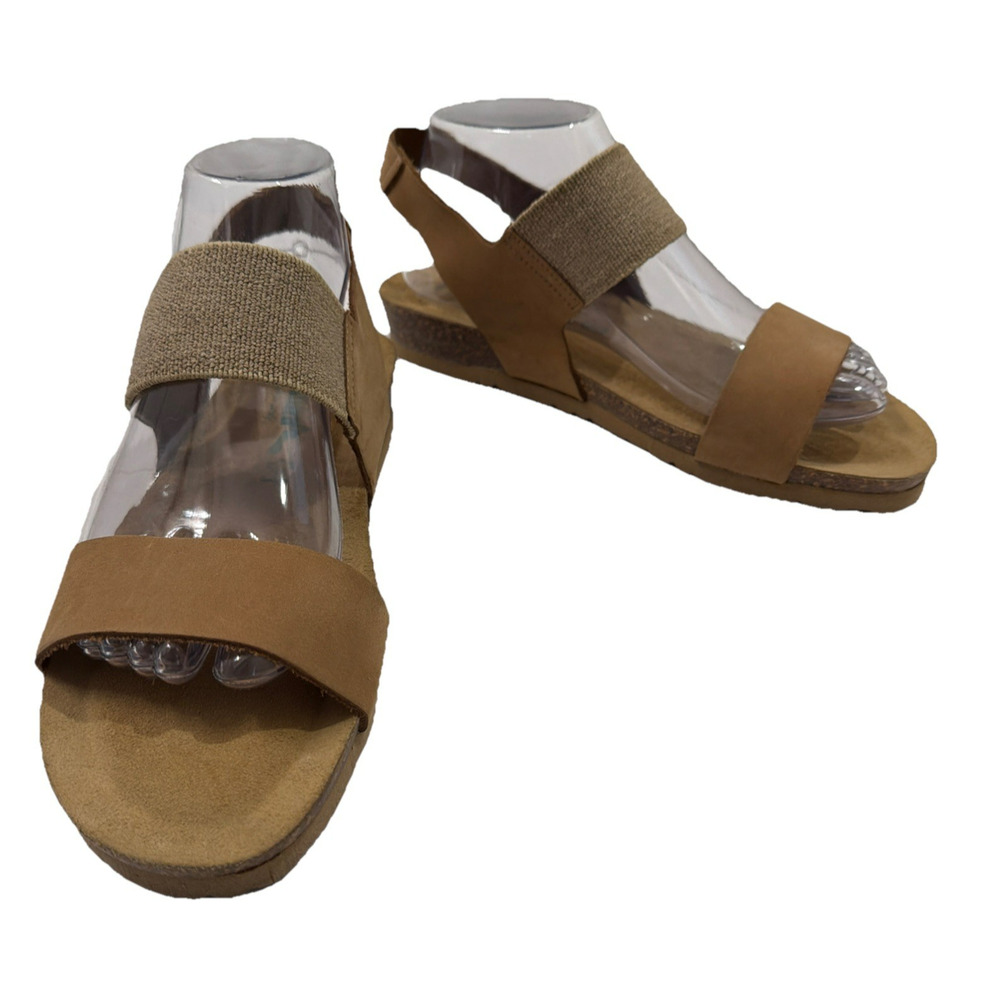 BioNatura Sandal Womens 9 Suede Casual Comfort Wedge Taupe Made In Italy